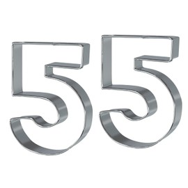 Bakerpan Stainless Steel Number 5 Cookie Cutter, Cookie Cutter Number Five Shapes, 3 1/2 Inch - Set of 2