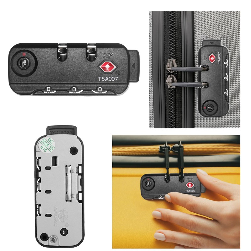 2 PCS TSA007 Zipper Luggage Locks, Suitable for Luggage,Backpacks, Handbags,