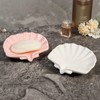 Ceramic Soap Holder, Sea-Shell Soap Tray with Self Draining, Soap