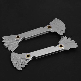 Marhynchus 2pcs Imperial Thread Gauge 55°+Metric60° Stainless Steel Screw Step Measuring Tool