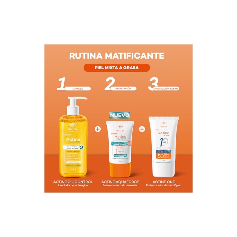Darrow Actine Aquaforce Gel Crema Facial HIdratante Piel Grasa 48h