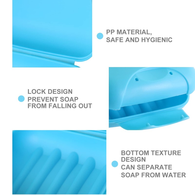 4 Pack Portable Soap Box and Mesh Bag for Soap