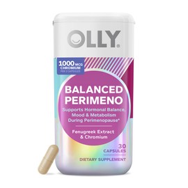 OLLY Balanced Perimeno Capsules, Supports Hormonal Balance, Mood & Metabolism During Perimenopause,* Fenugreek Extract, Chromium, 30 Day Supply - 30 Count