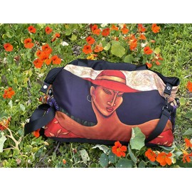 Gym Bag for African American Women, Large Duffle Bag for Sports, Travel, Overnight, Detachable Shoulder Strap, Black Girl Art