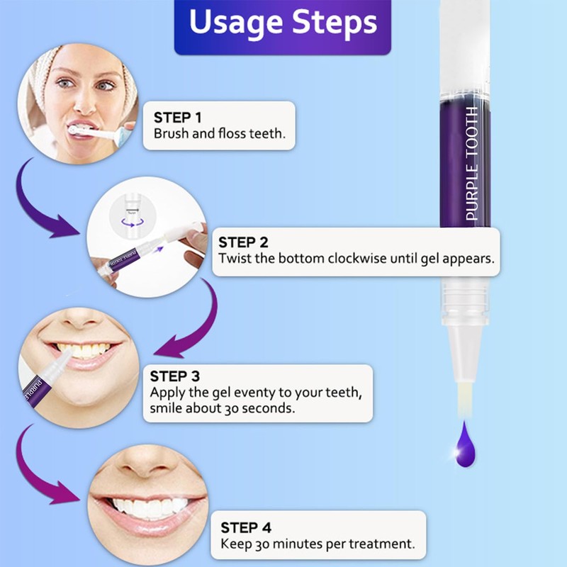 Teeth Whitening Pen, Purple Teeth Whitening Pen, Pack of 3,