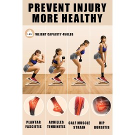 WITHSTAR Portable Wooden Slant Board for Calf Stretching Squats Calf Stretche...