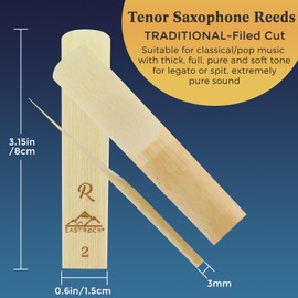 EASTROCK Traditional Tenor Saxophone Reeds 2.0/2.5/3.0 Professional Tenor Sax Reeds for Saxophone Beginner and Saxophonist Strength 3.0-10 Pack