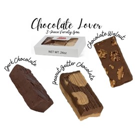 Uncle Butch's Fudge - Creamy and Smooth Chocolate Lovers Fudge Variety Pack - Decadent and Delicious Handcrafted Fudge Gift Box (24oz total)