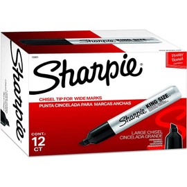 Sharpie 15001 Box of 12 Sharpie King Size Chisel Tip Permanent Markers, Pack of 1