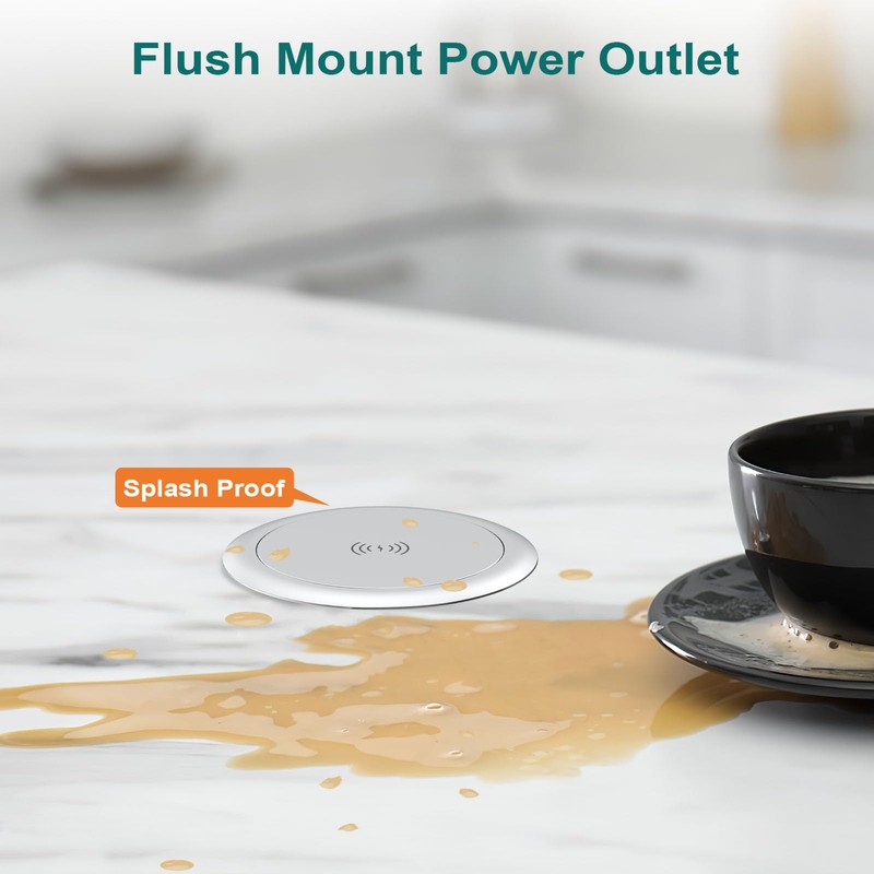 Pop Up Outlet for Countertop with PD 20W USB C,