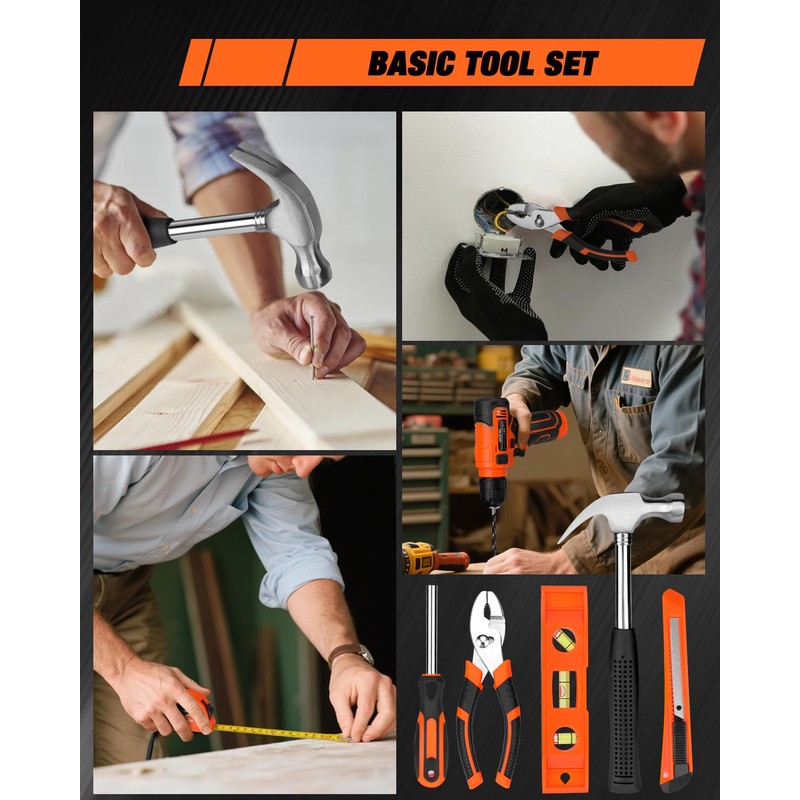 139-Piece Tool Set - Tool Kit with 8V Cordless Drill