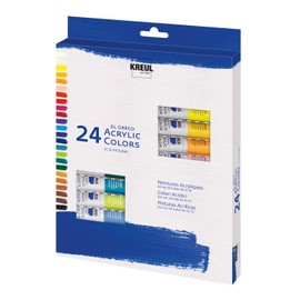 Kreul 28253 - El Greco Acrylic Paints, Highly Pigmented Acrylic Paint in Sketch Quality, Buttery Paint, for Pastose Painting, Shiny, 24 x 12 ml