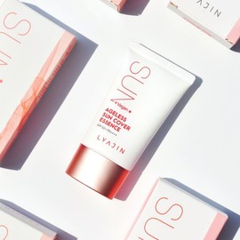 Liajin 에이지리스 선 커버 에센스 50ml 선크림 (수분에센스60%UP 촉촉하고 맑고 끈적이지 않는 비건 ) Ageless Sun Cover Essence 50ml Sun Cream (Moisture Essence 60%UP, Moist, Clear, Non-Sticky Vegan)