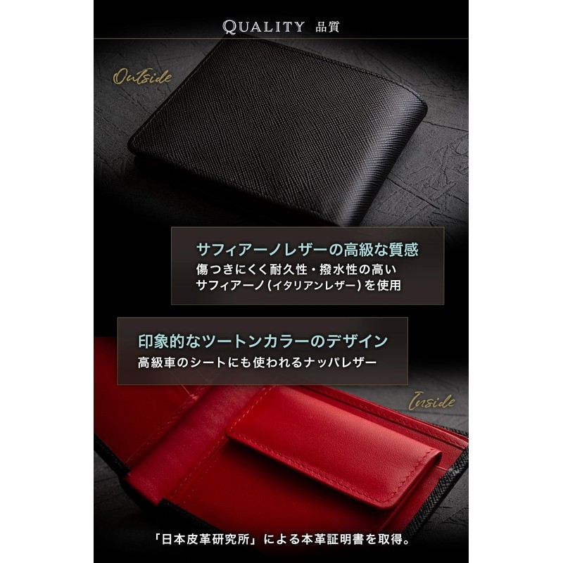 Men's Bi-fold Wallet, 2-fold, Genuine Leather, Large Capacity, Card, Bi-fold