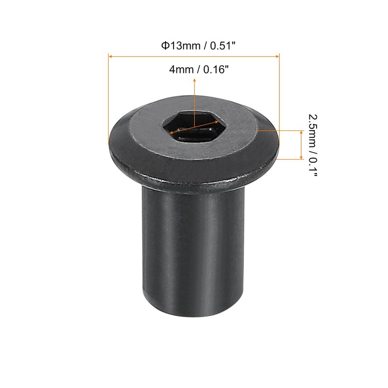 sourcing map M6x12mm Hex Socket Head Insert Nut Screw Post