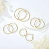4 Pairs Stainless Steel gold silver Plated Hoop Earrings for