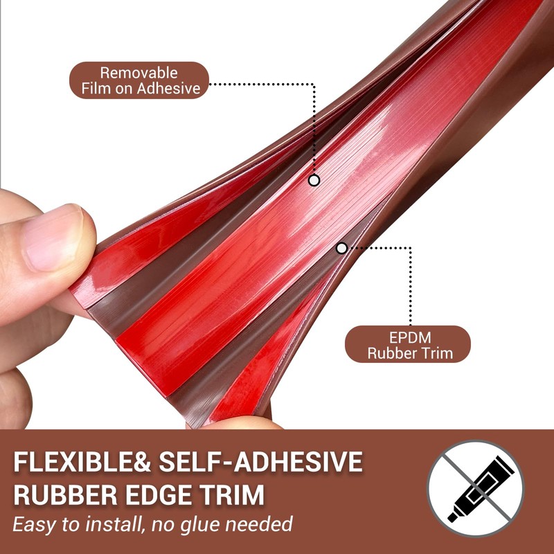 Slimline Cabinet Door Edge Protector, 3/4" Self Adhesive Peel and