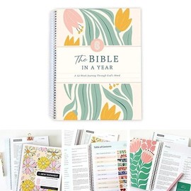 The Bible In A Year: A 52-Week Study, Spiral Bible Study Guide, 52-Week Bible Study Plan, A Yearlong Bible Study for Women (A5)