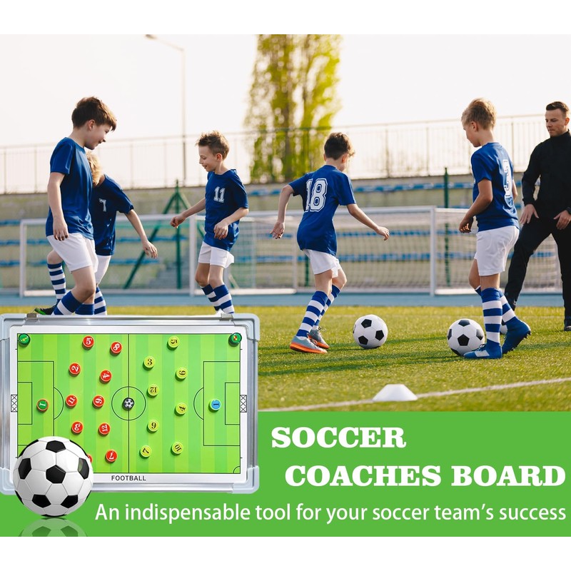 Nuburbur Magnetic Soccer Coaching Board, Double-Sided Dry Erase Tactics Board