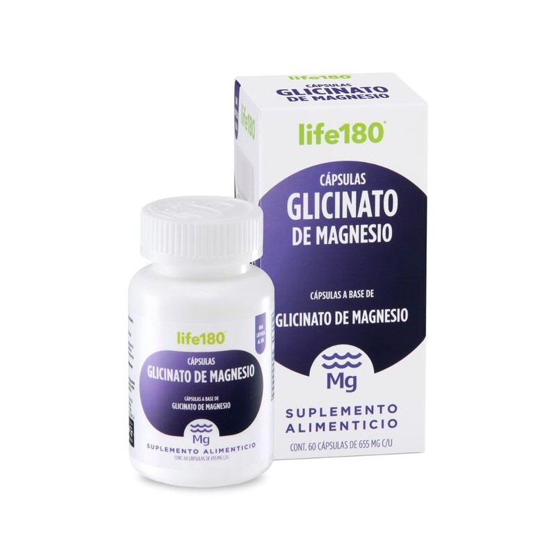 Life180 Glicinato de Magnesio con 60 Cápsulas | Suplemento Alimenticio