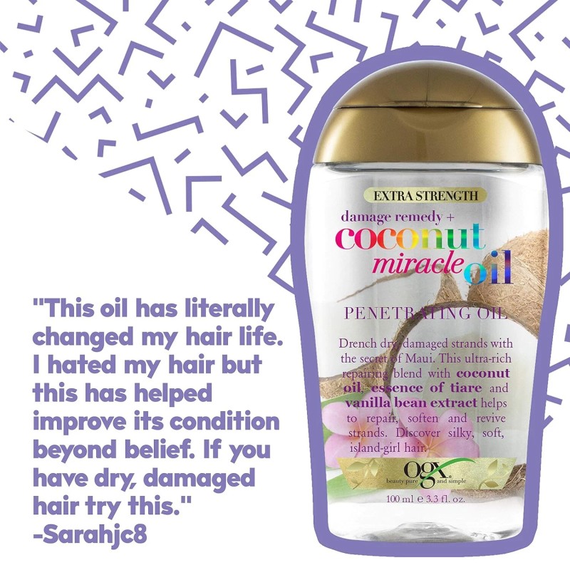 OGX Extra Strength Damage Remedy + Coconut Miracle Oil, 3.3
