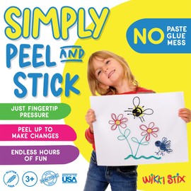 WIKKI STIX Arts & Crafts for Kids Primary Park of 48 Reusable Waxed Yarn Strands; Perfect Teaching Tool and Fidget Toy; Made in USA.