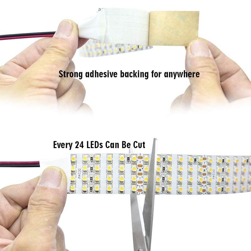 Brightest Quad Row Flexible LED Strip Lights - DC24V 3528SMD
