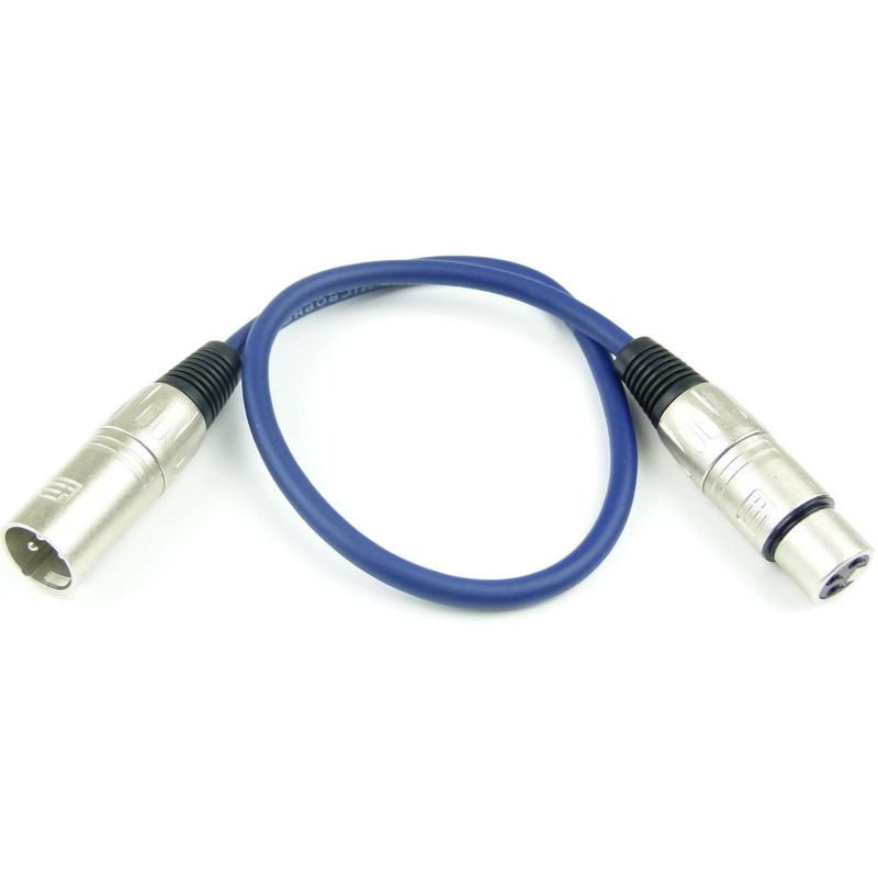 4x Adam Hall Cables K3MMF005 0BLU Microphone Cable 0.5 m