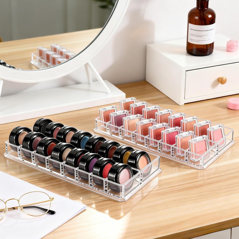 Legrap 2 Pack Eyeshadow Palette Organizer, 16 Slots Makeup Palette