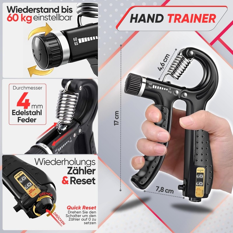 FUNFLEX Hand Trainer, Finger Trainer, Adjustable Grip Strength Trainer Set,