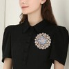 Rhinestone Flower Brooch Pin for Women Sparkling Large Crystal Flower