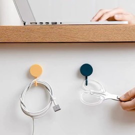 DHDestined Fateful 6 Pack Adhesive Hooks Cute Utility Hooks, Key Hooks for Wall Decorative, for Hanging Hat, Towel, Key, Towel Hook Wall Mount for Home, Kitchen, Bathroom, Office(White)