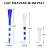Crestgolf 150 Pack Plastic Golf Tees, Contain 100PCS 3-1/4" Long