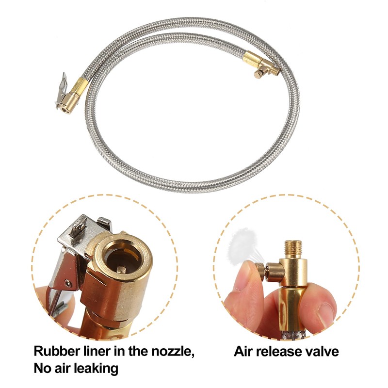 X AUTOHAUX 80cm 31" Car Tire Air Inflator Hose Adapter