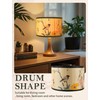 Bamboo Lampshade Drum Shape with Floral Print - Easy Click
