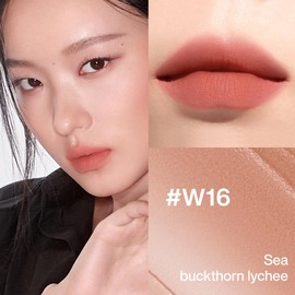 INTO YOU Lipstick Watery Lip Matt Finish Hydrating Long-lasting Smudge-proof Lip Stain Makeup High Pigment Lightweight Non Sticky Lip Gloss for Girls and Women, 0.1 oz (3g) in W16 Sea Buckthorn Lychee