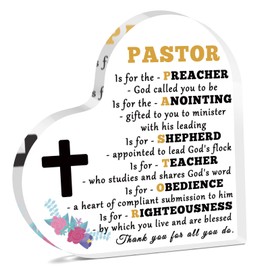 Pastor Appreciation Gifts Acrylic Sign for Desk Thank You Gifts for Pastor Minister Preacher Friends Coworker Religious Christian Birthday Christmas Thanksgiving Easter Gifts Desk Decor for Office