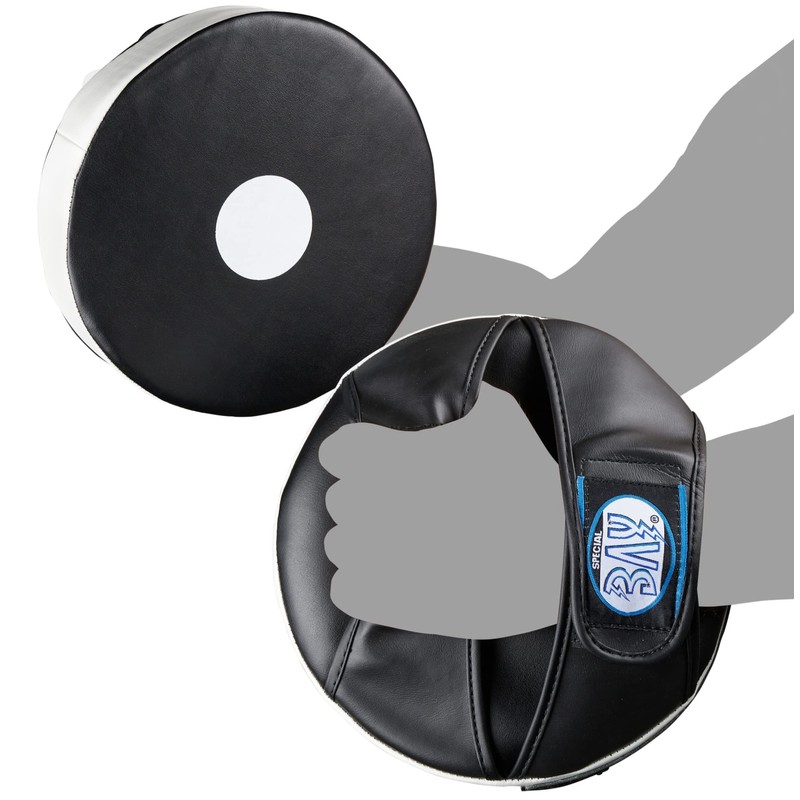BAY Leather-PU Round Plate Pads Black/White Hand Pads Pack of