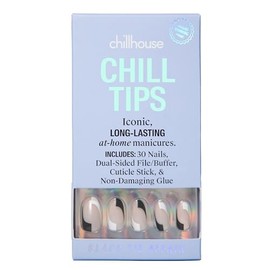 Chillhouse Kit de uñas Chill Tips, uñas postizas - Black Tie Affair (ovalada) - 24 formas y tamaños de uñas - Hasta 2 semanas de uso - Ajuste personal