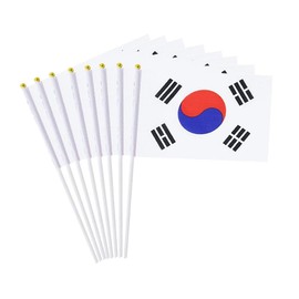 20 Pack Small South Korea Flags on Stick Mini Handheld Korean Flag for Parades, Independence Day and Patriotic Events 5x8 Inch Durable Weather-Resistant Flags with 12 Inch Sticks(South Korea)