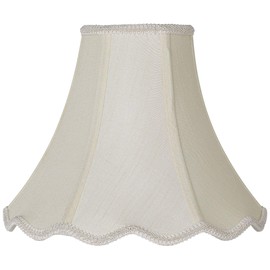 Creme Medium Scallop Bell Lamp Shade 5" Top x 12" Bottom x 10" Slant x 9.5 High (Spider) Replacement with Harp and Finial - Springcrest