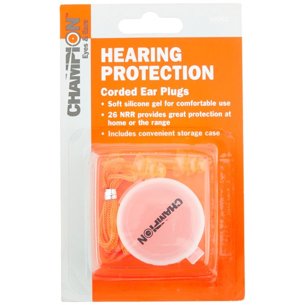 Champion Gel Corded Ear Plugs with Case