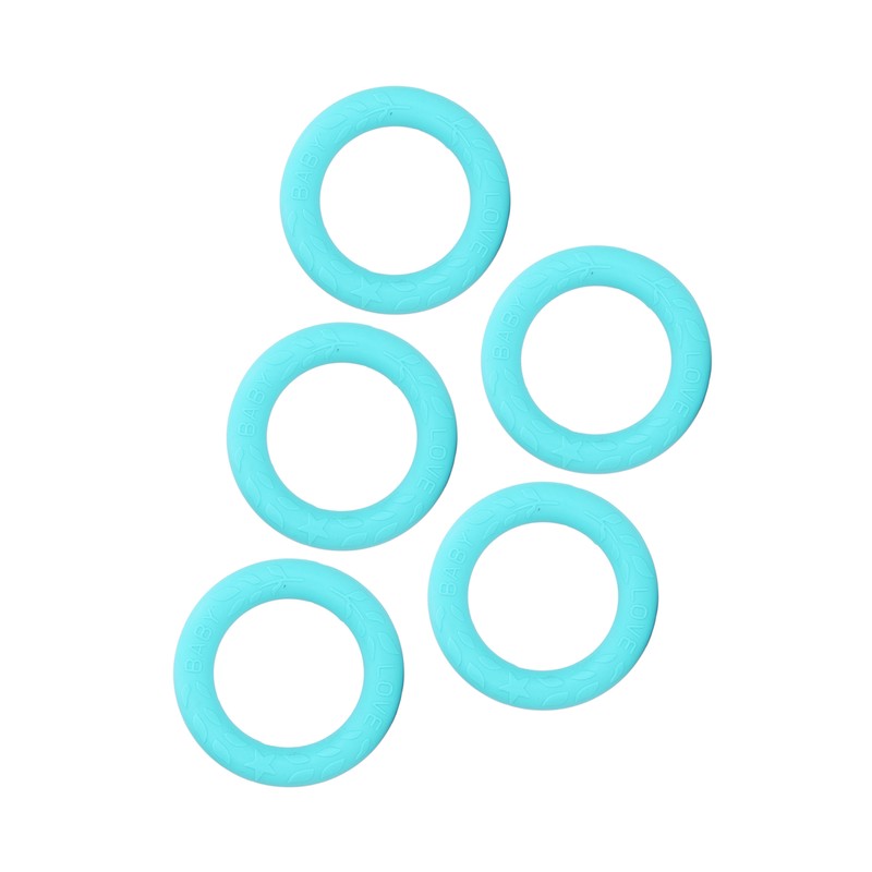 5pcs Baby Soft Silicone Teething Ring Toy Infant Safe Elastic