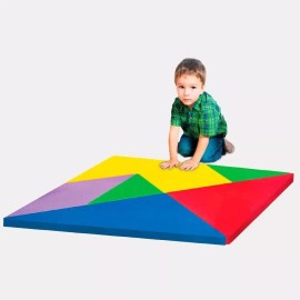 CASTILLO DIDÁCTICO Colchoneta Tangram Extra Grande 120x120x5cm Desarmable 7 Pz