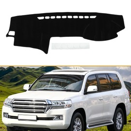 Partuto Dashboard Cover Anti-Slip/Anti Dust Dash Cover Mat Carpet for Toyota Land Cruiser Prado 120 J120 2003-2009 Polyester Black