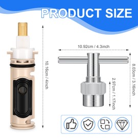 Shower Replacement Cartridge 2 Pcs Compatible with Moen1222 with Puller Removal Tool and Retainer Clip Tub Repair Kit One Handle Faucet Cartridge Tub Replacement Part Brass and Plastic