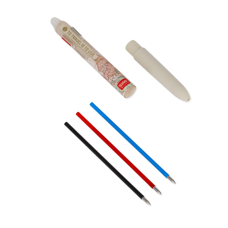 Legami - Erasable Gel Pen 3 Colours, Refillable, Ergonomic Handle,