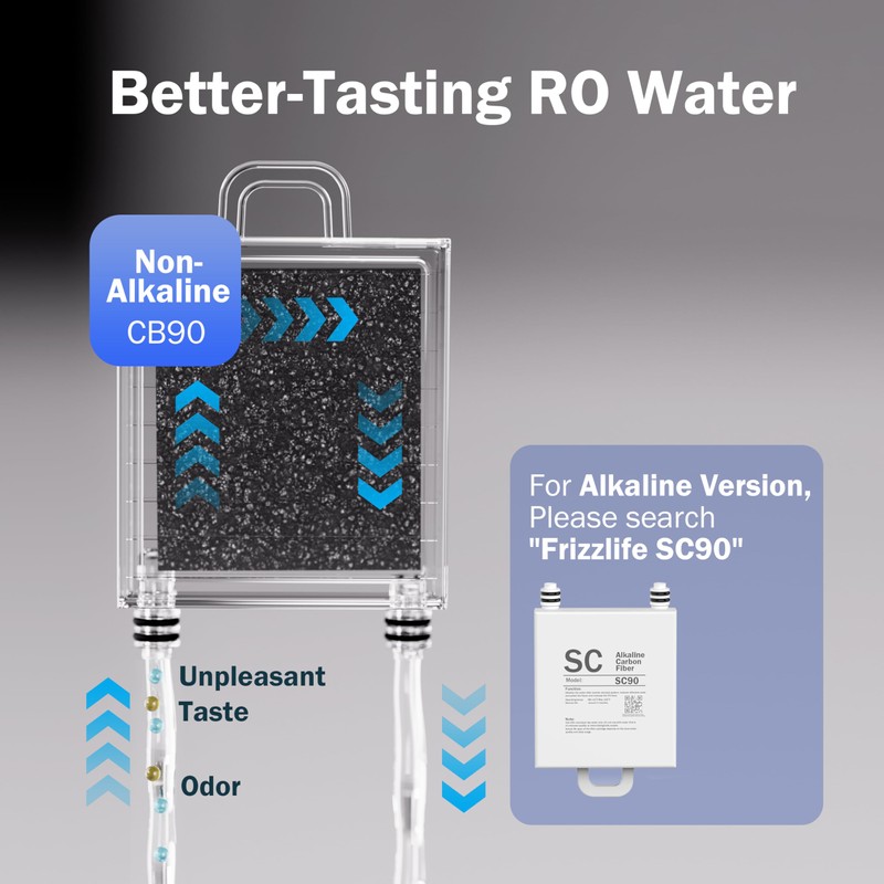 Frizzlife CB90 Non-Alkaline Replacement Post Filter Cartridge For WB99 Countertop