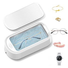 Ultrasonic Jewelry Cleaner Machine,40W 640ML Ultrasonic Denture and Eye Glasses Cleaner,Portable Household Ultrasonic Cleaner Machine for Cleaning Watches Denture and Shaving Heads