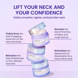 goPure-Crema reafirmante para el cuello: crema antienvejecimiento para el cuello que tensa y elimina las arrugas para lograr un tono de piel uniforme y un estiramiento del cuello; con complejo reafirm